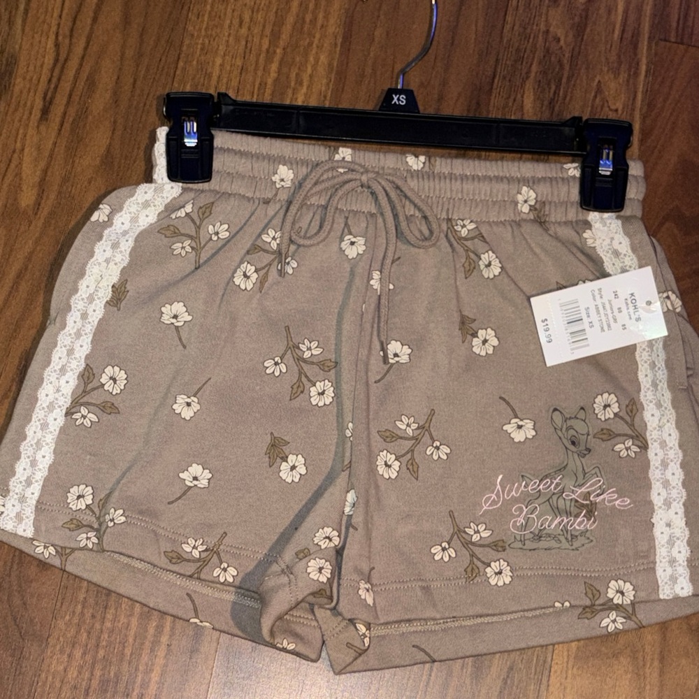 Disney Brown Floral Athletic Shorts
